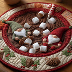 Hot Chocolate Round Mat Rug - washable non-slip printed rug