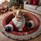 Howdy Christmas Round Mat Rug - Nature Design | Serene Home Decor