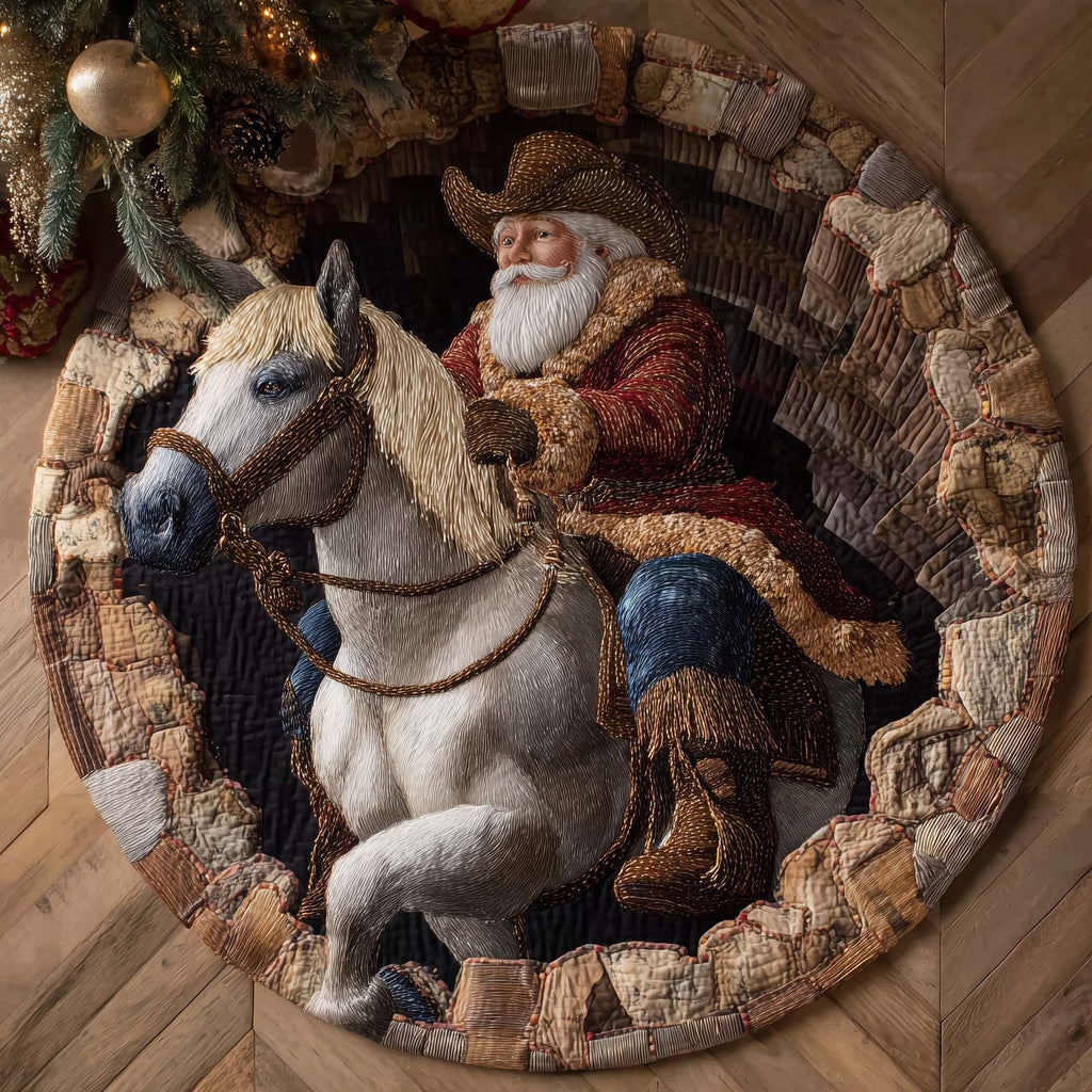 Howdy Christmas Round Mat Rug - Nature Design | Serene Home Decor