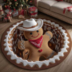 Howdy Christmas Round Mat Rug - Nature Design | Serene Home Decor