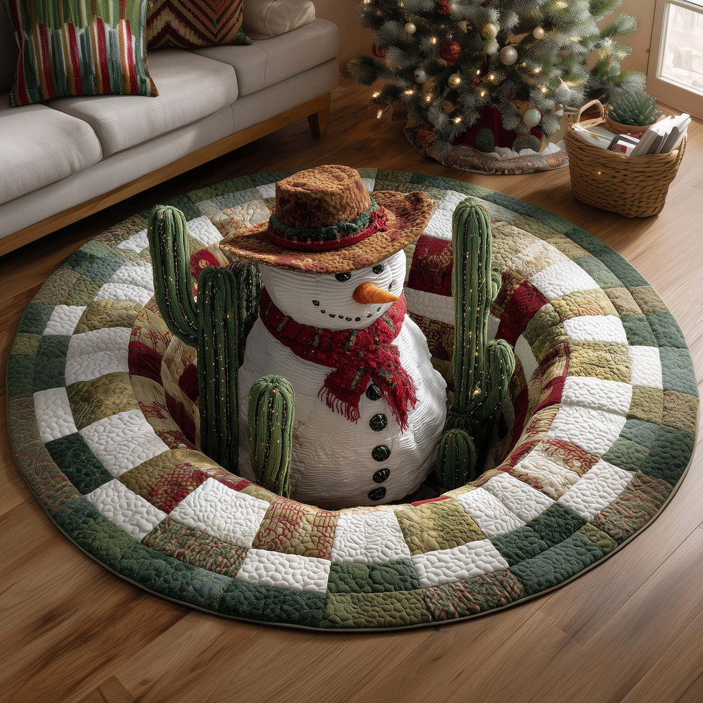 Howdy Christmas Round Mat Rug - Nature Design | Serene Home Decor