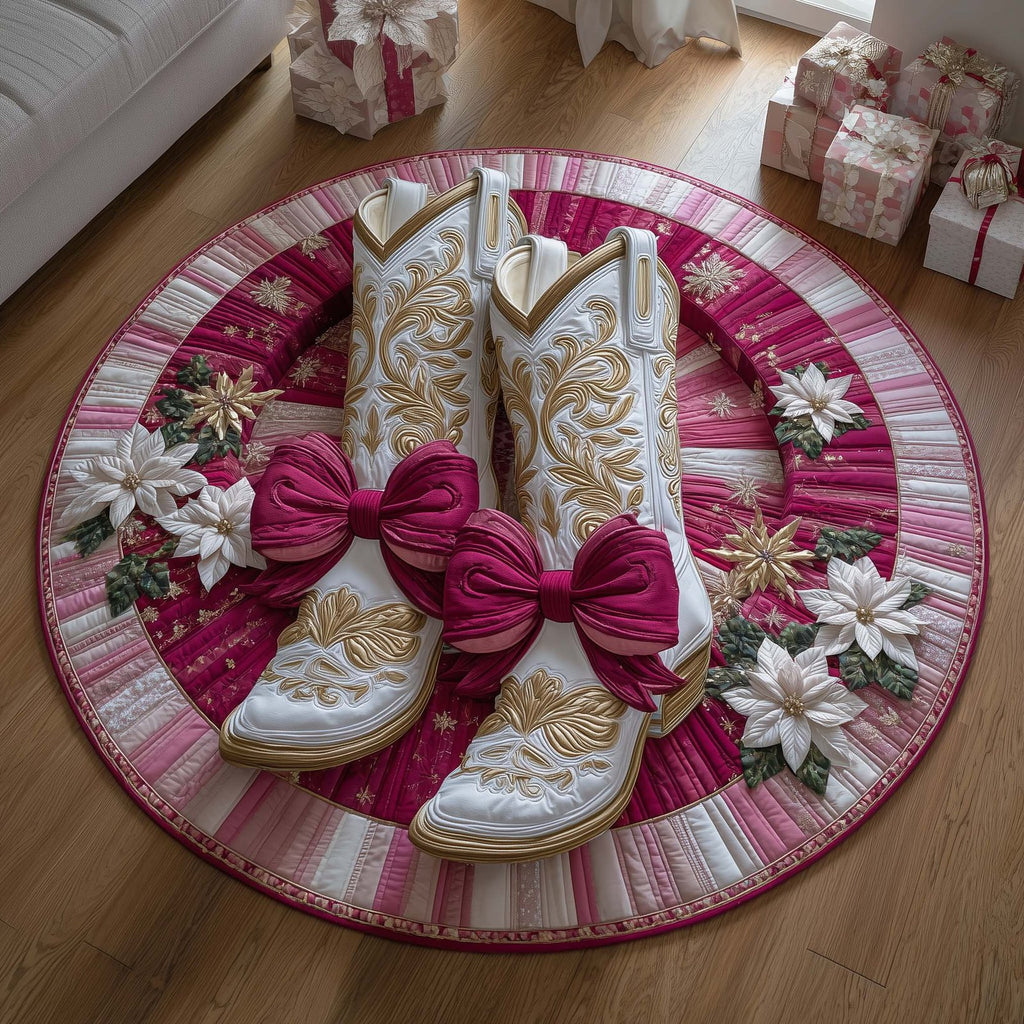 Howdy Christmas Round Mat Rug - Nature Design | Serene Home Decor