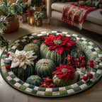 Howdy Christmas Round Mat Rug - Nature Design | Serene Home Decor