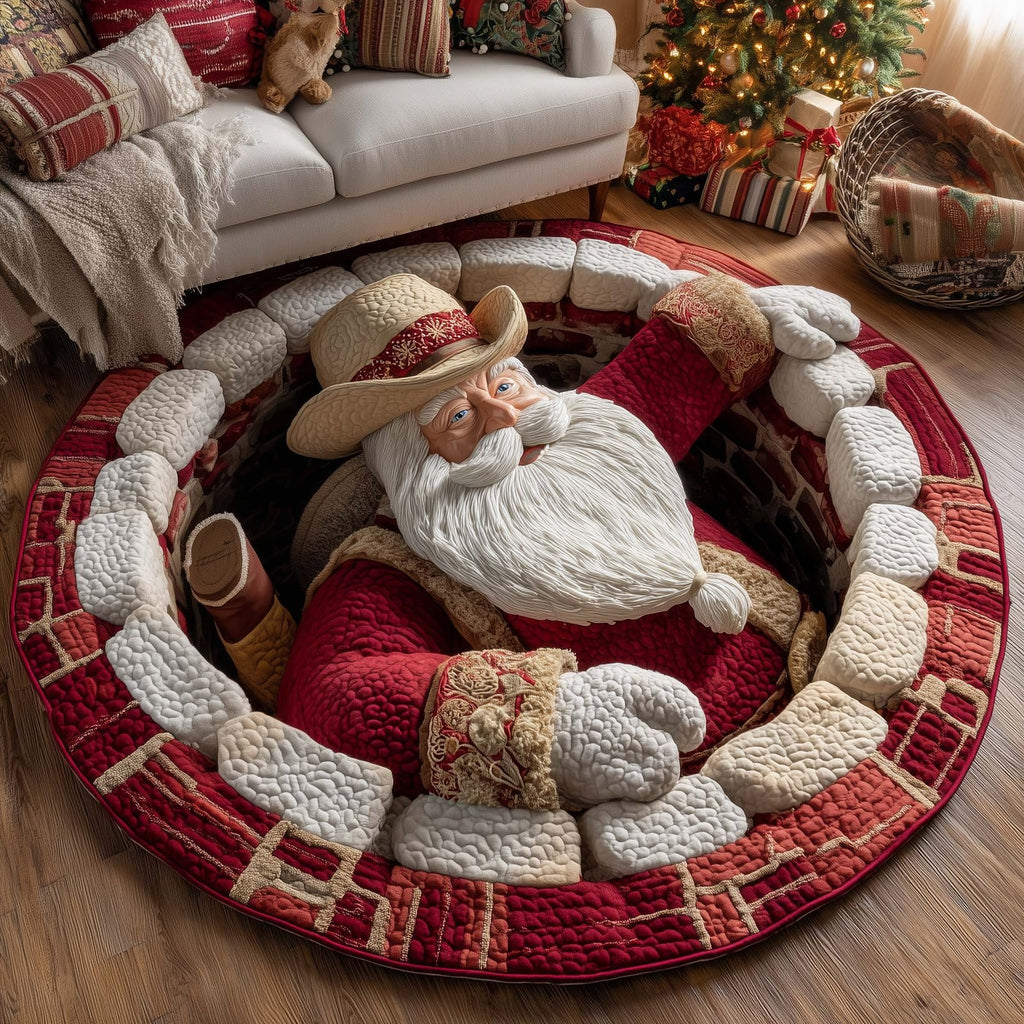 Howdy Christmas Round Mat Rug - Nature Design | Serene Home Decor