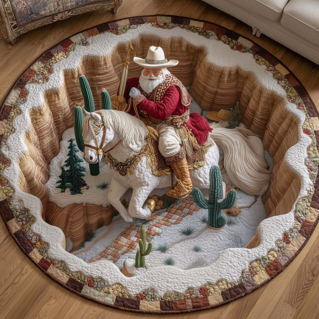 Howdy Christmas Round Mat Rug - Nature Design | Serene Home Decor