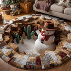 Howdy Christmas Round Mat Rug - Nature Design | Serene Home Decor