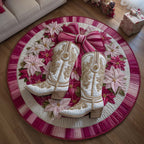 Howdy Christmas Round Mat Rug - Nature Design | Serene Home Decor