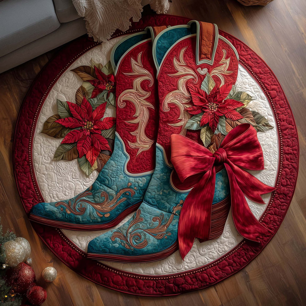 Howdy Christmas Round Mat Rug - Nature Design | Serene Home Decor