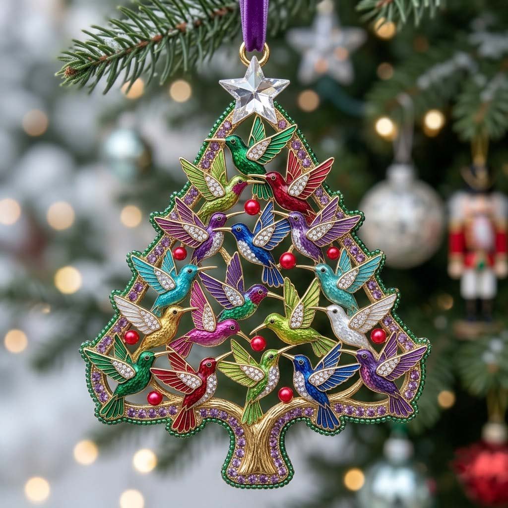 Hummingbird Jewel Tree Christmas Ornament