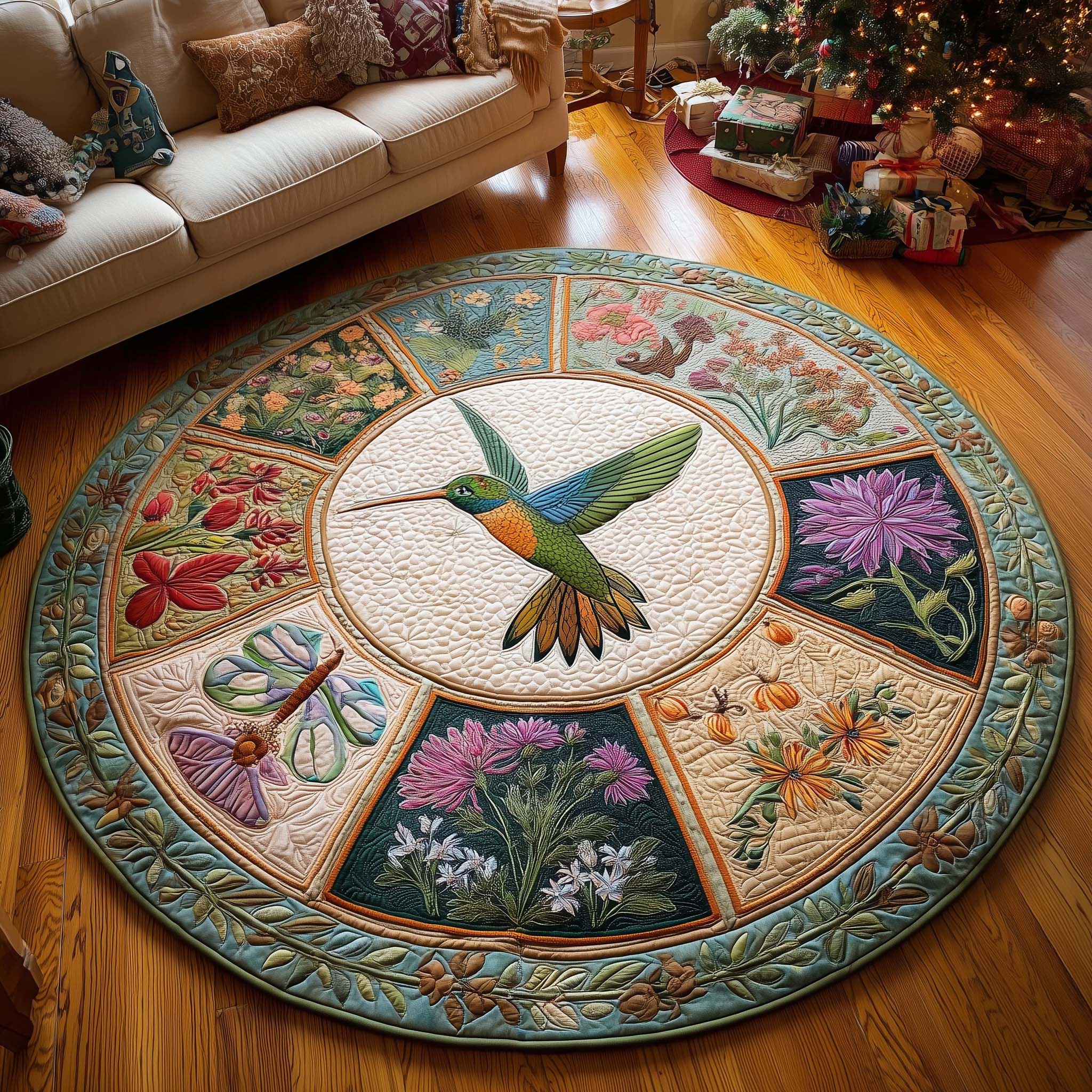 Hummingbird Blossom Round Mat