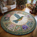 Hummingbird Blossom Round Mat Round Mat Rug - washable non-slip printed rug