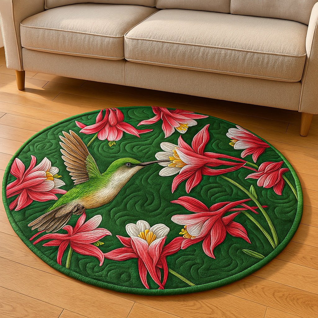 Hummingbird Harmony Round Mat Rug - Nature Design | Serene Home Decor
