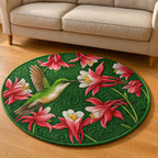 Hummingbird Harmony Round Mat Rug - Nature Design | Serene Home Decor