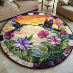 Hummingbird Haven Round Mat Rug - Nature Design | Serene Home Decor