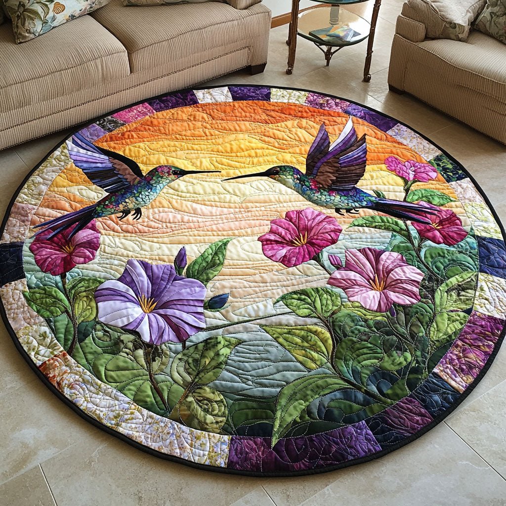 Hummingbird Haven Round Mat Rug - Nature Design | Serene Home Decor