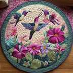 Hummingbird Song Round Mat Rug - washable non-slip printed rug