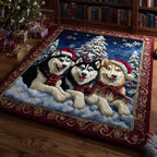 Husky Crimson Chill area rug in a living room