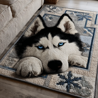 Husky Dreams area rug in a living room