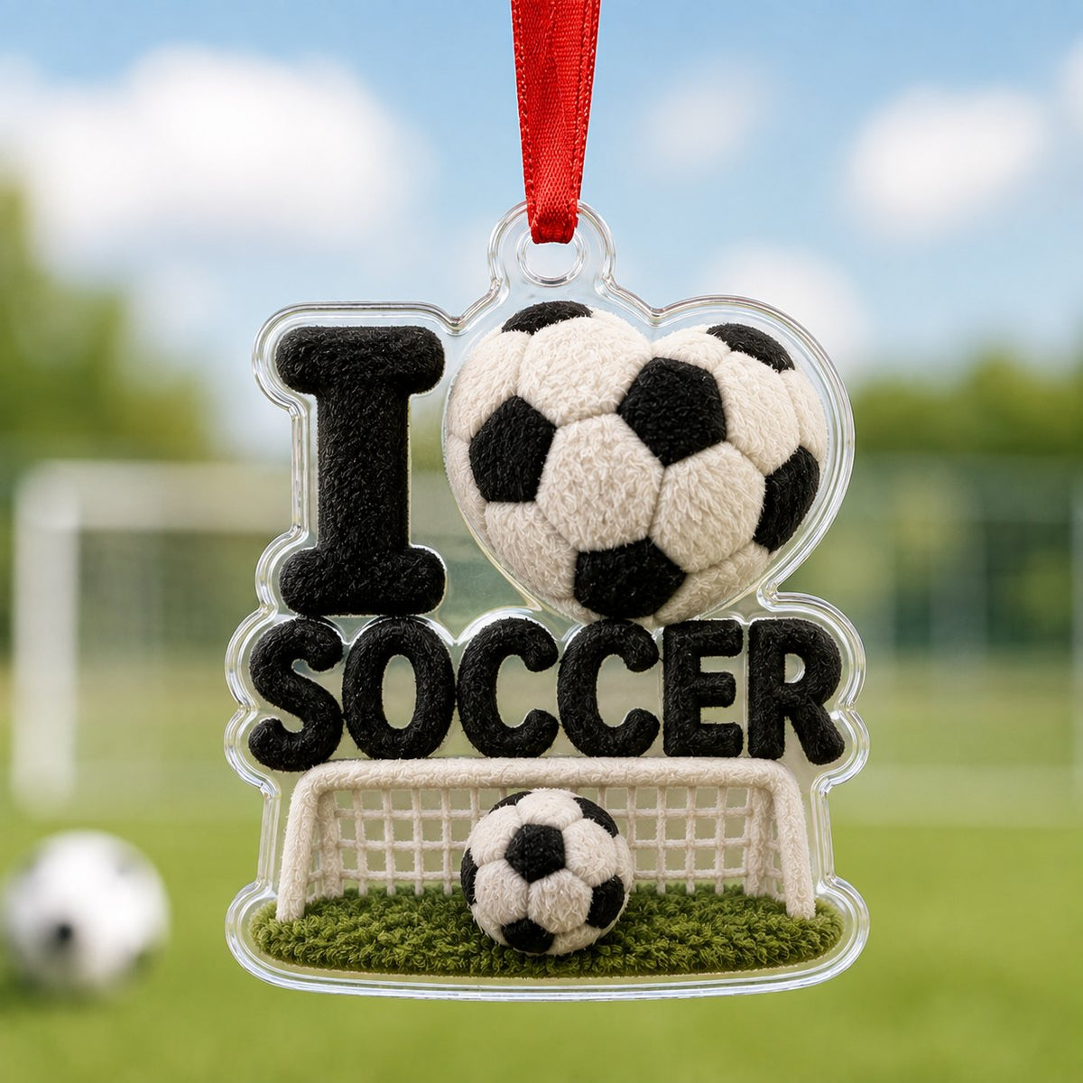 Love Soccer Christmas Ornament