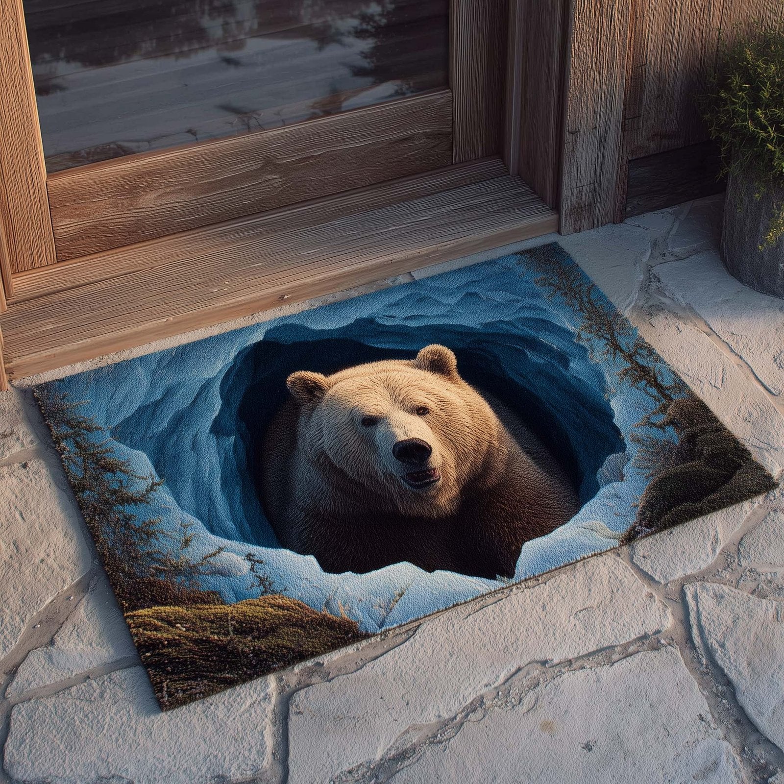 Ice Cave Bear Doormat - Cute Animal Design | Printed Welcome Doormat