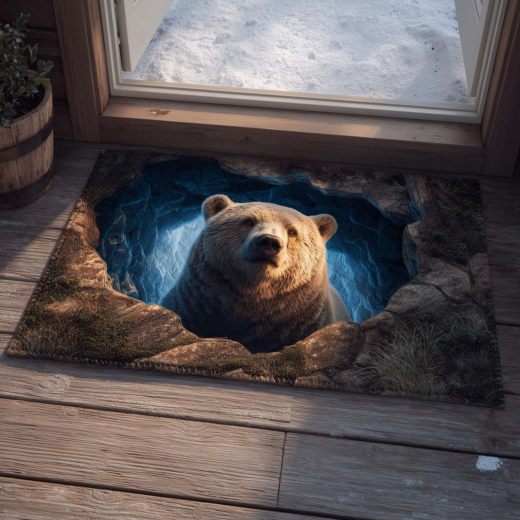 Ice Cave Bear Doormat - Cute Animal Design | Printed Welcome Doormat
