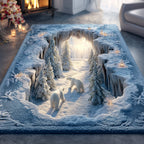 Ice Wanderer area rug in a living room