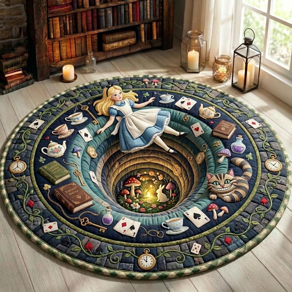 In Wonderland Round Mat Rug - Nature Design | Serene Home Decor