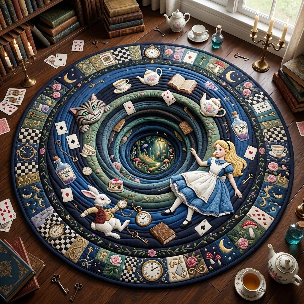 In Wonderland Round Mat Rug - Nature Design | Serene Home Decor
