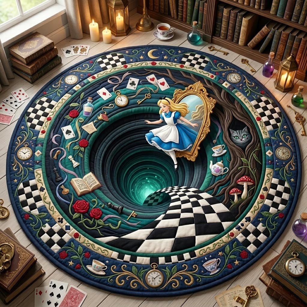 In Wonderland Round Mat Rug - Nature Design | Serene Home Decor