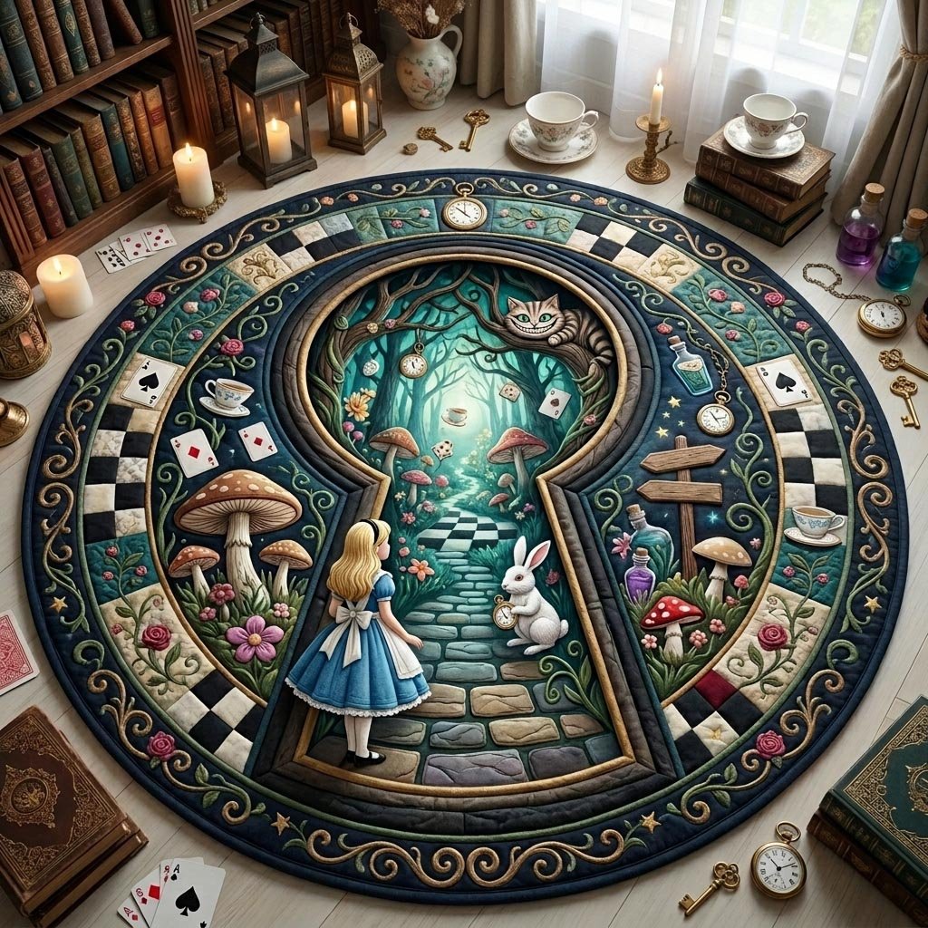 In Wonderland Round Mat Rug - Nature Design | Serene Home Decor