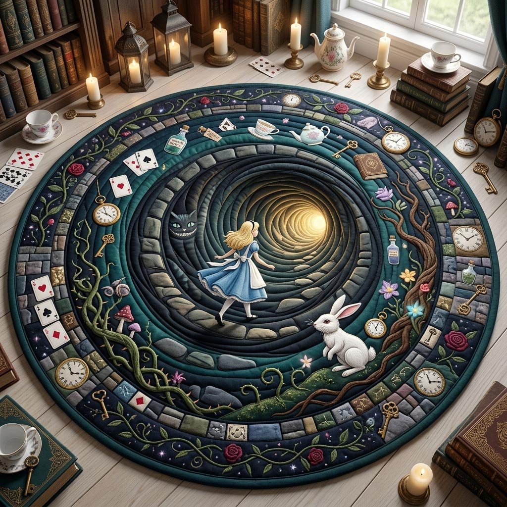 In Wonderland Round Mat Rug - Nature Design | Serene Home Decor