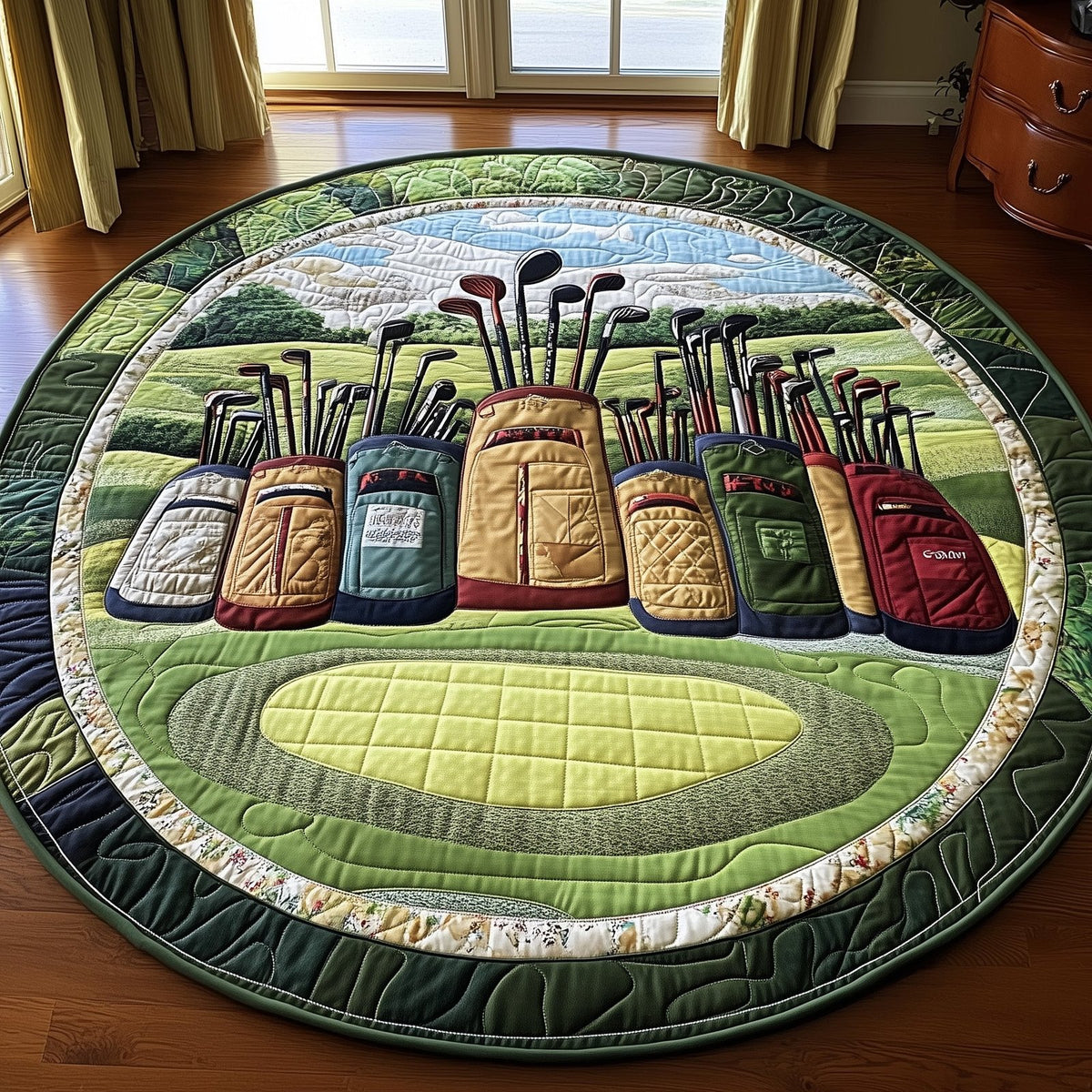In the Golf Bag Round Mat Rug - Nature Design | Serene Home Decor