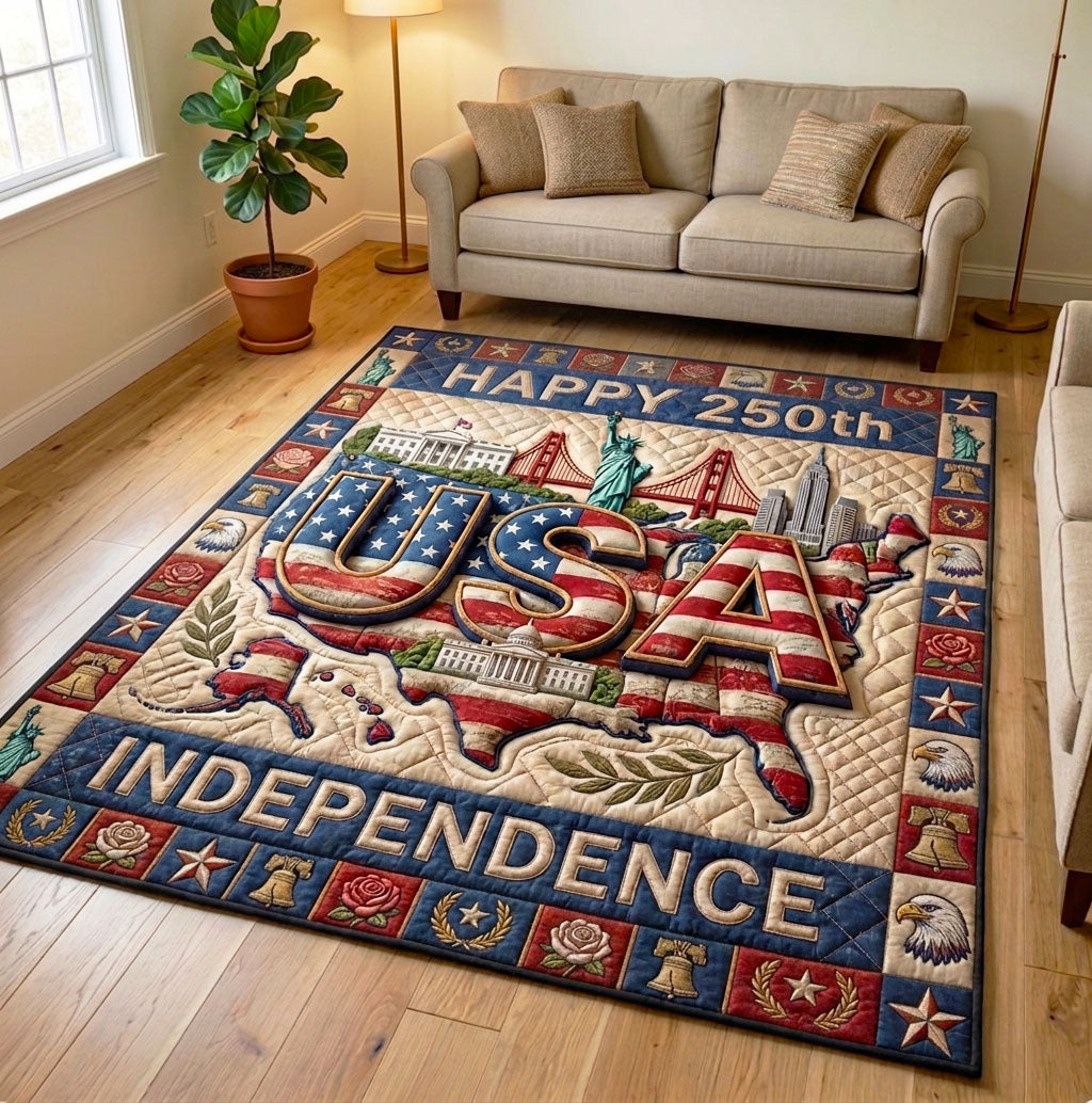 Independence USA area rug in a living room