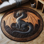 Infernal Wing Round Mat Rug - washable non-slip printed rug