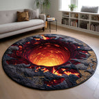 Inferno Abyss Round Mat Rug - washable non-slip printed rug