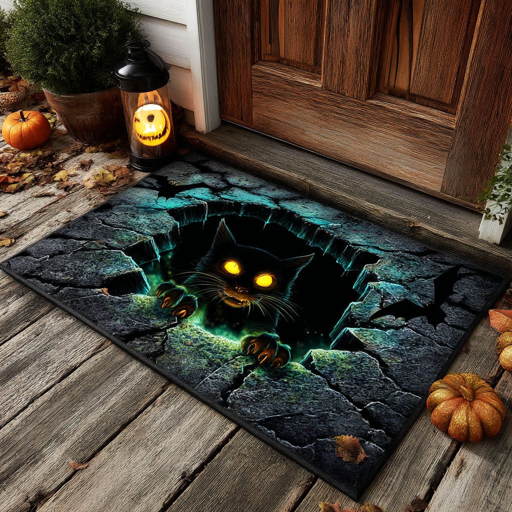 Inferno Cat Rising Doormat - Cute Animal Design | Printed Welcome Doormat