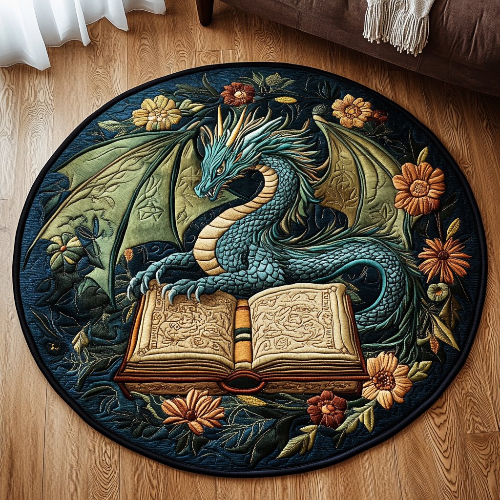 Inferno Coil Round Mat Rug - washable non-slip printed rug
