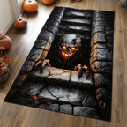 Inferno Fiend area rug in a living room