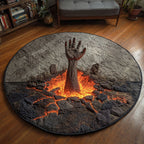 Inferno Grip Round Mat Rug - washable non-slip printed rug