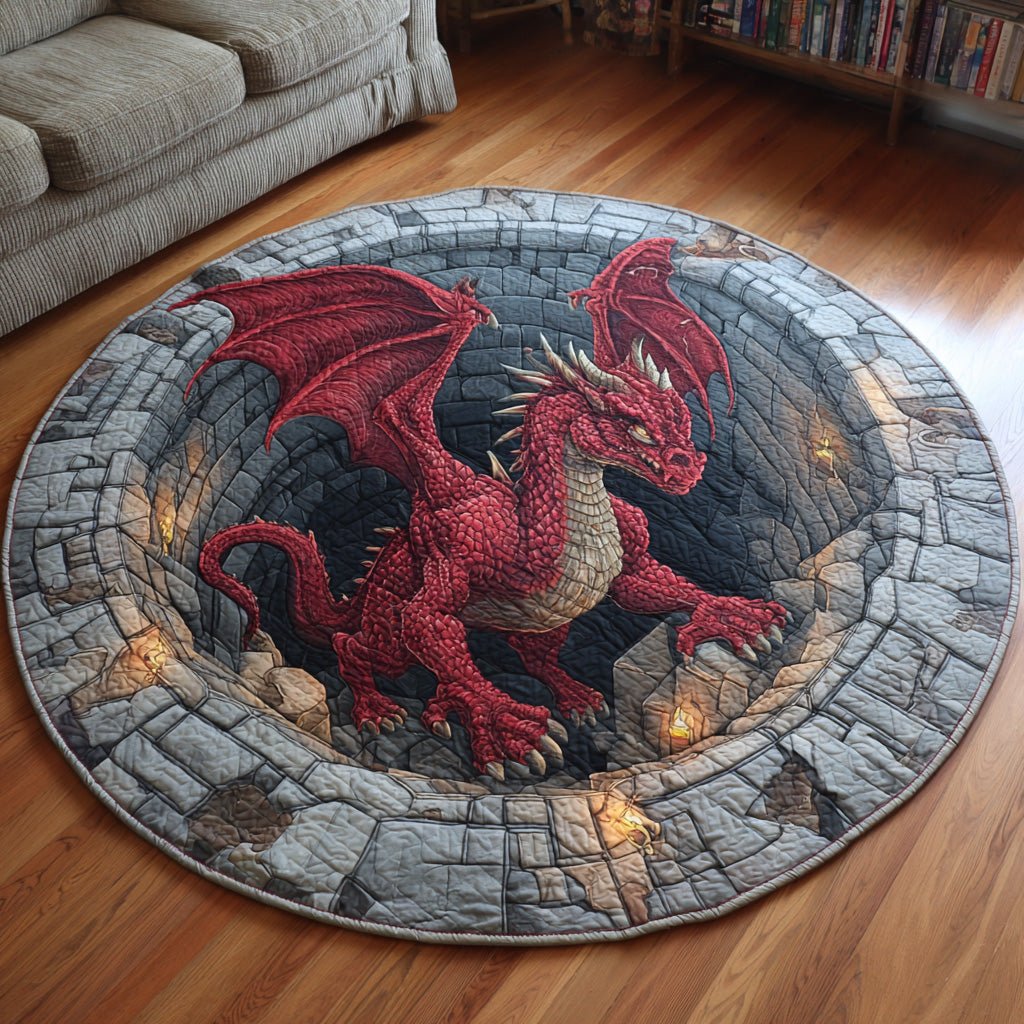 Inferno Guard Round Mat Rug - washable non-slip printed rug