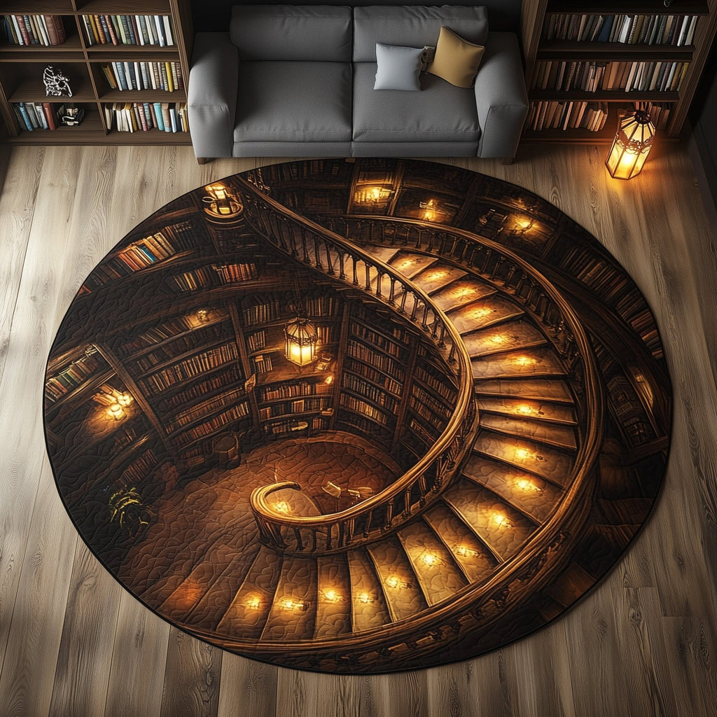 Infinite Shelves Round Mat Rug - Nature Design | Serene Home Decor