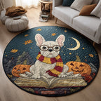 Intellectual French Bulldog Round Mat Rug - Cute Pet Design | Animal Printed Home Decor