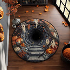 Into the Hollow Round Mat Rug - washable non-slip printed rug