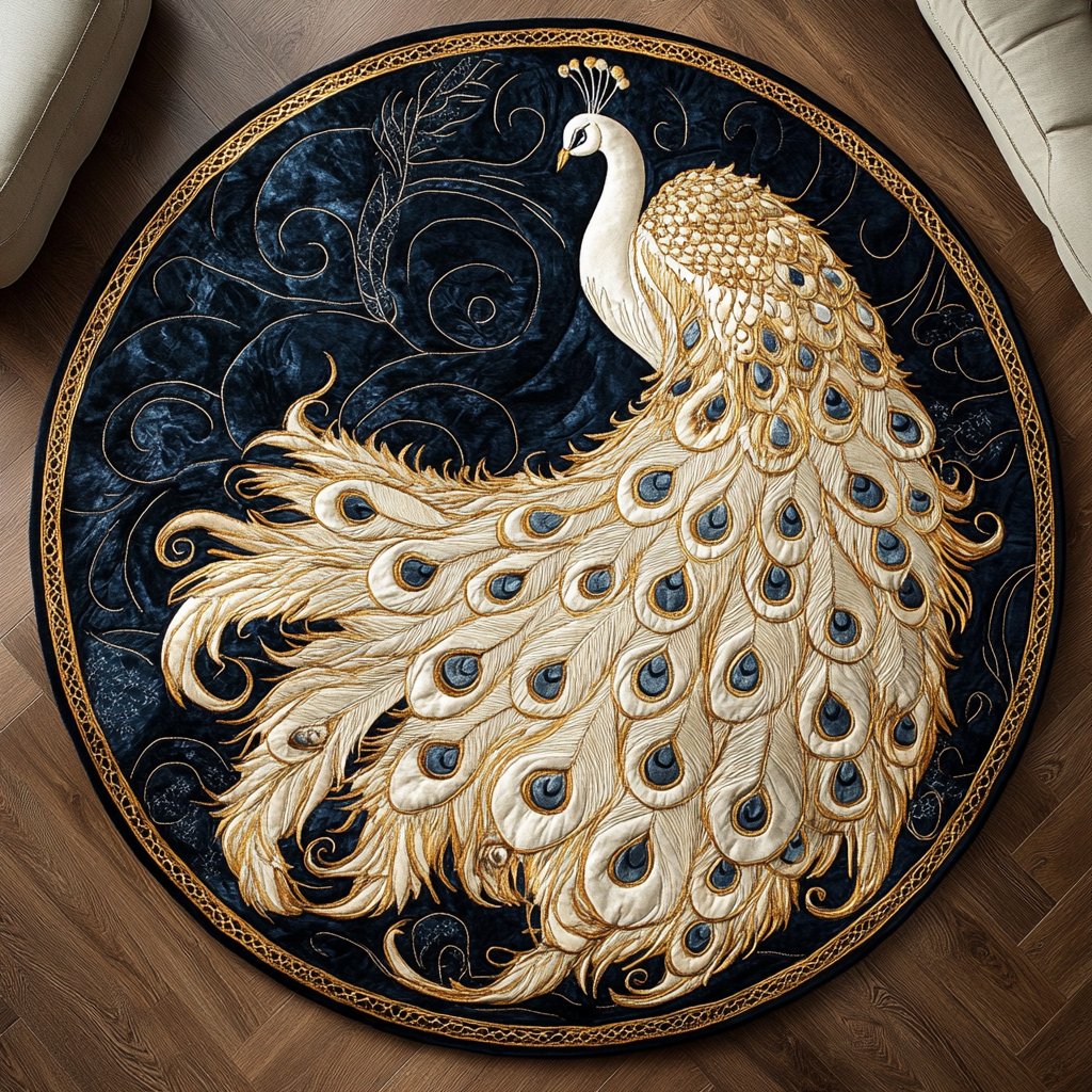Iridescent Charm Round Mat Rug - washable non-slip printed rug