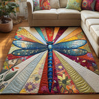 Iridescent Flight area rug in a living room