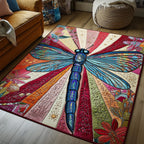 Iridescent Flight area rug in a living room