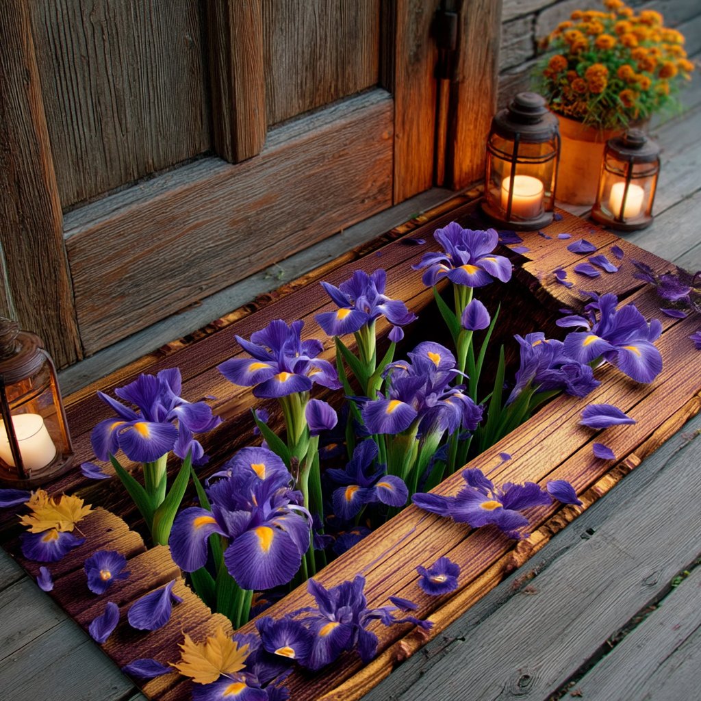 Iris Garden Doormat - Nature Design | Printed Welcome Doormat