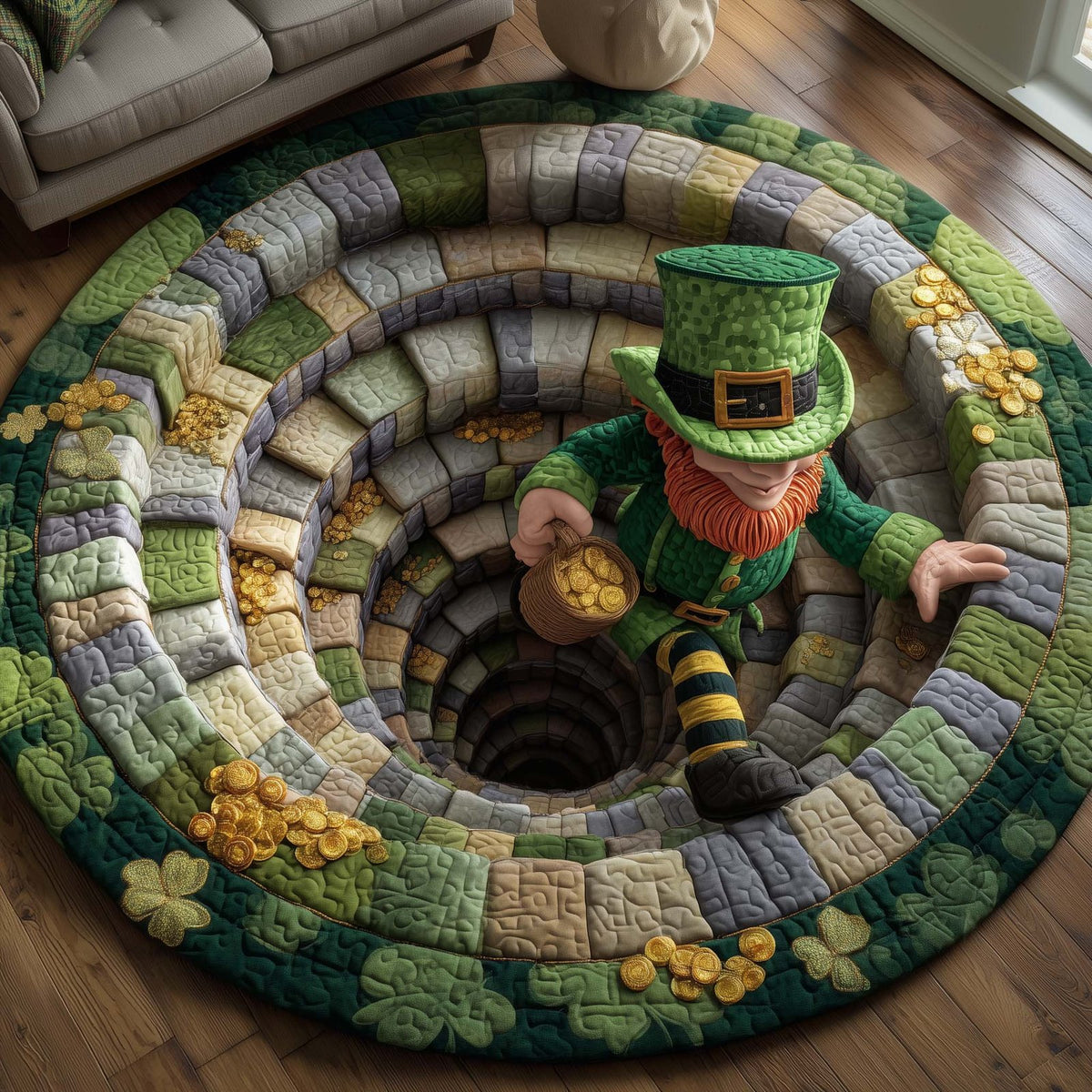 Irish Blessing Round Mat Rug - Nature Design | Serene Home Decor