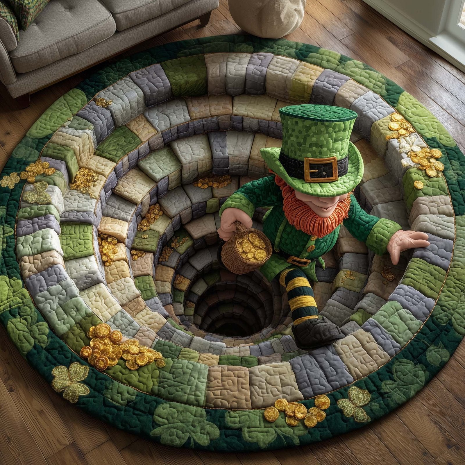 Irish Blessing Round Mat Rug - Nature Design | Serene Home Decor