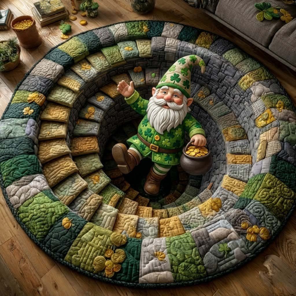 Irish Blessing Round Mat Rug - washable non-slip printed rug
